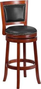 img 4 attached to Flash Furniture Cherry Barstool Leather