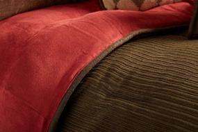 img 1 attached to 🏞️ Комплект постельного белья Rustic Lodge Corduroy Stripe размера King из коллекции HiEnd Accents Wilderness Ridge, цвета олива, коричневый и красный, 6 предметов.