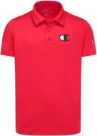 boys' champion heritage short sleeve polo activewear shirt - kids clothing logo