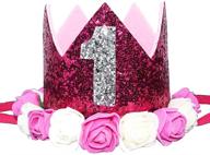 👑 блестящий детский аксессуар для девочек: блестящая корона с цветочным дизайном для принцессы на памятные 1-й, 2-й и 3-й дни рождения! логотип
