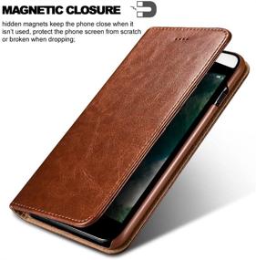 img 2 attached to 📱 Icarercase iPhone 7 Plus/8 Plus Wallet Case - Premium PU Leather Folio Flip Cover with Kickstand and Credit Slots in Brown: Ultimate Protection for 5.5-Inch Apple iPhone