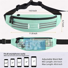 img 2 attached to 🏃 INSFIT Fashionable Waterproof Reflective Running Fanny Pack - for Men & Women | Adjustable Waist Bag for Travel, Fitness, and Hiking | Running Belt with Mobile Phone Holder