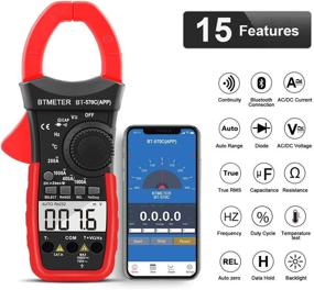 img 1 attached to BTMETER BT-570CAPP Bluetooth AC DC Clamp Multimeter Amp Meter with Temperature Testing, Auto-ranging for Current, Voltage, Resistance, Capacitance, Continuity, Amperage, Volt, Ohm Clamp-on Ammeter