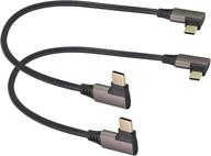 aaotokk угловой usb c к usb c 3.1 gen 2 кабель (3a) – кабель быстрой зарядки для google pixel 4 3 xl, samsung galaxy note 10 s20, macbook – тип c мужской к мужскому (0.3m/2 упаковки) логотип
