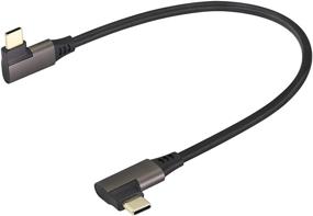 img 2 attached to AAOTOKK Угловой USB C к USB C 3.1 Gen 2 кабель (3A) – Кабель быстрой зарядки для Google Pixel 4 3 XL, Samsung Galaxy Note 10 S20, MacBook – Тип C мужской к мужскому (0.3M/2 упаковки)