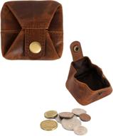 practical leather change holder pocket wallet for easy organization logo