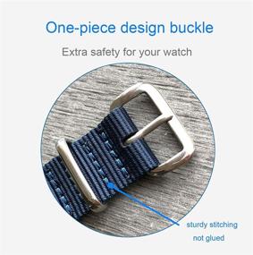 img 3 attached to 👌 Premium Nylon One Piece Replacement Watch Strap: Durable and Stylish Accessory