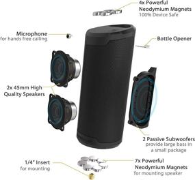 img 3 attached to 🔊 Портативная колонка SCOSCHE BTMSC1 BoomBottle: прочная водонепроницаемая Bluetooth колонка с MagicMount для мобильных устройств - черная.