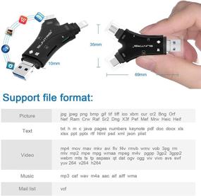 img 1 attached to 📱 Versatile 4-in-1 SD Card Reader: Compatible with iPhone/iPad/Android/Mac/Camera – Black