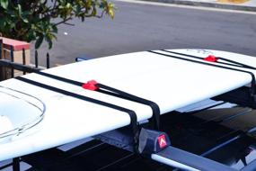 img 2 attached to 🏄 Protective 24 inch Aero Roof Rack Pads with 8 ft Straps Set: Perfect for Surfboards, SUPs, and Snowboards by Allen Sports, Model 7010SU