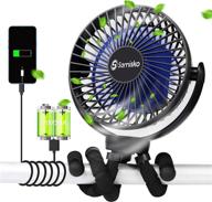versatile portable fan for baby stroller - power bank, 50h 12000mah mini cooling bed fan with tripod - usb rechargeable & battery operated - clip on stroller/car seat/bike (black) логотип
