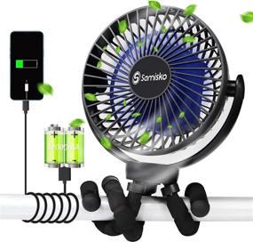 img 4 attached to Versatile Portable Fan for Baby Stroller - Power Bank, 50H 12000mAh Mini Cooling Bed Fan with Tripod - USB Rechargeable & Battery Operated - Clip On Stroller/Car Seat/Bike (Black)