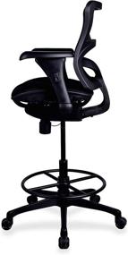 img 3 attached to Lorell Mesh Drafting Stool Black