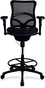 img 4 attached to Lorell Mesh Drafting Stool Black
