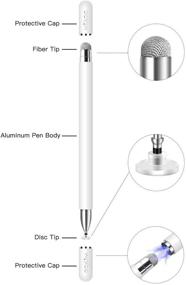 img 2 attached to 🖊️ Mixoo Stylus Pen for iPad Pencil: High Sensitivity Disc & Fiber Tip 2 in 1 Universal Stylus with Magnetic Cap