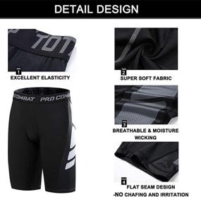 img 3 attached to 🩲 Premium 3-Pack Men's Compression Shorts: Quick Dry Sports Tights for Workouts, Training & Gym - Soft Running Pants