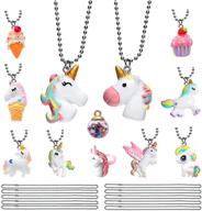 🧜 little mermaid and unicorn pendant necklace jewelry set for kids - ideal daily outfit accessories for boys and girls - perfect gift collection logo