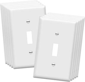 img 4 attached to 🔲 ENERLITES 1-Gang Toggle Light Switch Wall Plate Cover, Unbreakable Polycarbonate Thermoplastic, White - Pack of 10
