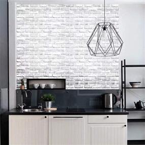 img 1 attached to 🏠 Yancorp White Gray Brick Wallpaper Grey Self-Adhesive Paper | Home Decoration Peel and Stick Backsplash Wall Panel Door Christmas Decor (18"x120") - Enhanced SEO