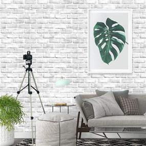 img 2 attached to 🏠 Yancorp White Gray Brick Wallpaper Grey Self-Adhesive Paper | Home Decoration Peel and Stick Backsplash Wall Panel Door Christmas Decor (18"x120") - Enhanced SEO