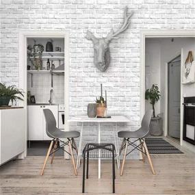 img 3 attached to 🏠 Yancorp White Gray Brick Wallpaper Grey Self-Adhesive Paper | Home Decoration Peel and Stick Backsplash Wall Panel Door Christmas Decor (18"x120") - Enhanced SEO