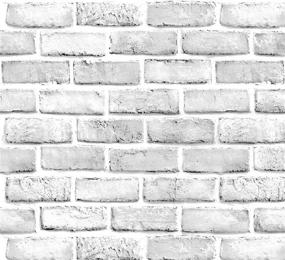 img 4 attached to 🏠 Yancorp White Gray Brick Wallpaper Grey Self-Adhesive Paper | Home Decoration Peel and Stick Backsplash Wall Panel Door Christmas Decor (18"x120") - Enhanced SEO