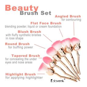 img 2 attached to Dolovemk 6PCS Rose Makeup Brushes Set - Professional Brushes for Foundation, Blending Blush, Concealer, Eye Shadow - Ideal Rose Gold Gifts