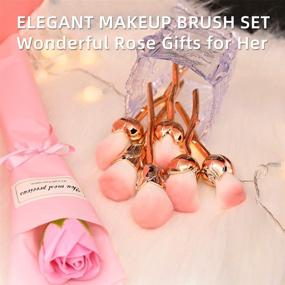 img 3 attached to Dolovemk 6PCS Rose Makeup Brushes Set - Professional Brushes for Foundation, Blending Blush, Concealer, Eye Shadow - Ideal Rose Gold Gifts