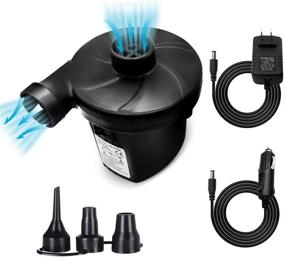 img 4 attached to EconoLED Electric Air Pump: Portable Quick-Fill AC DC Inflator Deflator Pump with 3 Nozzles for Air Mattress, Raft, Pool, Airbeds, Toys, and Outdoor Camping - AC 100-240V/DC 12V Compatible