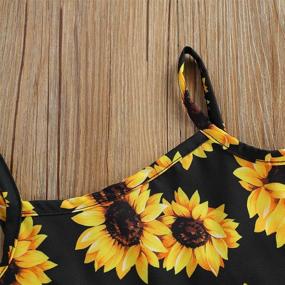 img 1 attached to Adorable Toddler Girls Floral Jumpsuit: Sleeveless Romper with Leopard/Sunflower Strap Overall Pants for Stylish Summer Looks