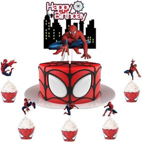 img 3 attached to Spiderman Happy Birthday Cake Topper