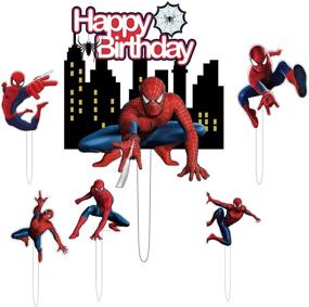 img 4 attached to Spiderman Happy Birthday Cake Topper