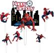 spiderman happy birthday cake topper logo