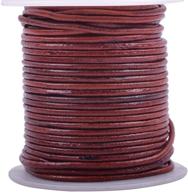 📿 konmay 25 yards soft round real jewelry leather cord - 1.5mm distressed brown logo