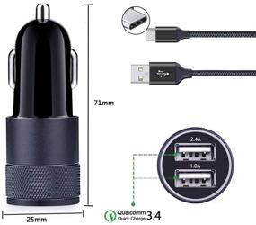 img 2 attached to 🔌 Быстрая зарядка USB C для Samsung Galaxy S21 Ultra S20 FE S20 Plus Note 20 10 S10E S9 S8 A12 A32 A51 A52 A71, LG Stylo 6 5 4 - В комплекте 3.4A автомобильное зарядное устройство, 2.1A блок стены и 2 штуки 6FT кабель Type C.