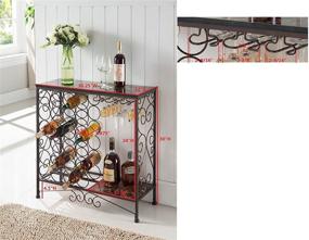 img 2 attached to 🍷 Metal Console Table with Marble Finish Top and Wine Rack by Kings Brand Furniture