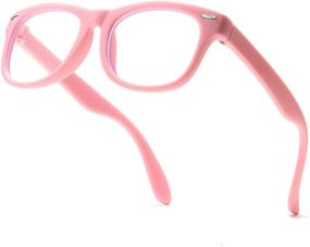 img 1 attached to 2 Pack AZorb Kids Blue Light Blocking Glasses: Unbreakable Frame for Boys & Girls - All Pink+ Matte Black