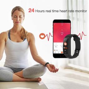 img 1 attached to Kirlor Fitness Tracker: Colorful Screen Smart Bracelet with Heart Rate Blood Pressure Monitor and Bluetooth for Android & iOS