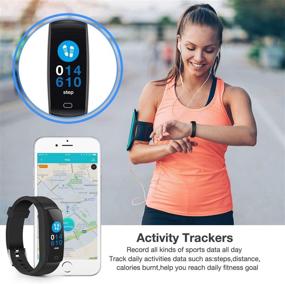 img 2 attached to Kirlor Fitness Tracker: Colorful Screen Smart Bracelet with Heart Rate Blood Pressure Monitor and Bluetooth for Android & iOS