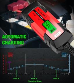 img 1 attached to 🔋 MAGLONG Smart Automatic Battery Charger with LCD Display - 6V/12V 1-4A - Automotive Battery Maintenance Charger for Car, Motorcycle, Lawn Mower, Boat, RV, SUV, and ATV - Waterproof and Eco-Friendly