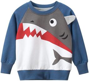 img 4 attached to Dinosaur Sweatshirts Crewneck for Boys: Toddler T-Shirt in the Trendiest Boys' Clothing