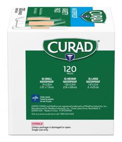 img 1 attached to 💦 CURAD Waterproof Bandage Variety Pack: 3 Styles, Assorted Sizes (120 Bandages)