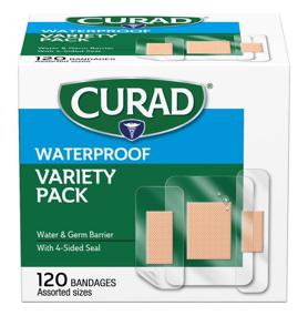 img 3 attached to 💦 CURAD Waterproof Bandage Variety Pack: 3 Styles, Assorted Sizes (120 Bandages)