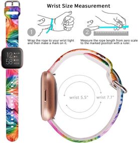img 2 attached to 🌸 Colorful Floral CAGOS Bands for Fitbit Versa 2/Fitbit Versa/Fitbit Versa Lite - Silicone Sport Strap Accessories Replacement Wristbands for Fitbit Versa Smartwatch - Women Men Compatible