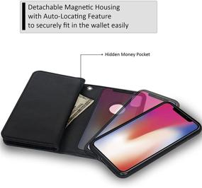 img 1 attached to Navor Magnetic Detachable Wallet Case And Universal Car Mount [RFID Protection][10 Card Slots] [3 Money Pocket] Compatible For IPhone X / 10-5