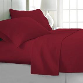 img 1 attached to 🛏️ Luxurious 4-Piece Bamboo Bed Sheet Set - King Size - Deep Burgundy Shade