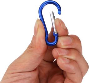 img 2 attached to 🔵 100pcs Small Spring-Loaded Gate Aluminum Carabiner Bulk Pack – Blue Carabiner Spring Clip Hook Buckle Set for Outdoor Activities, Keychain & Travel