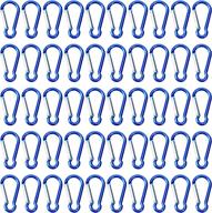 🔵 100pcs small spring-loaded gate aluminum carabiner bulk pack – blue carabiner spring clip hook buckle set for outdoor activities, keychain & travel логотип