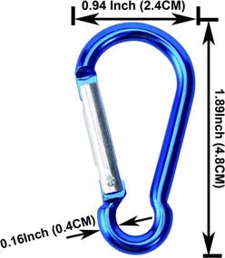 img 3 attached to 🔵 100pcs Small Spring-Loaded Gate Aluminum Carabiner Bulk Pack – Blue Carabiner Spring Clip Hook Buckle Set for Outdoor Activities, Keychain & Travel