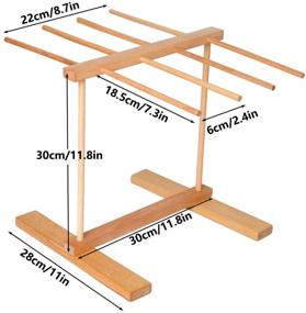 img 3 attached to 🍝 Gekufa Collapsible Pasta Drying Rack with 8 Arms - Household Spaghetti Noodle Dryer Beechwood - Efficient Pasta Drying Solution